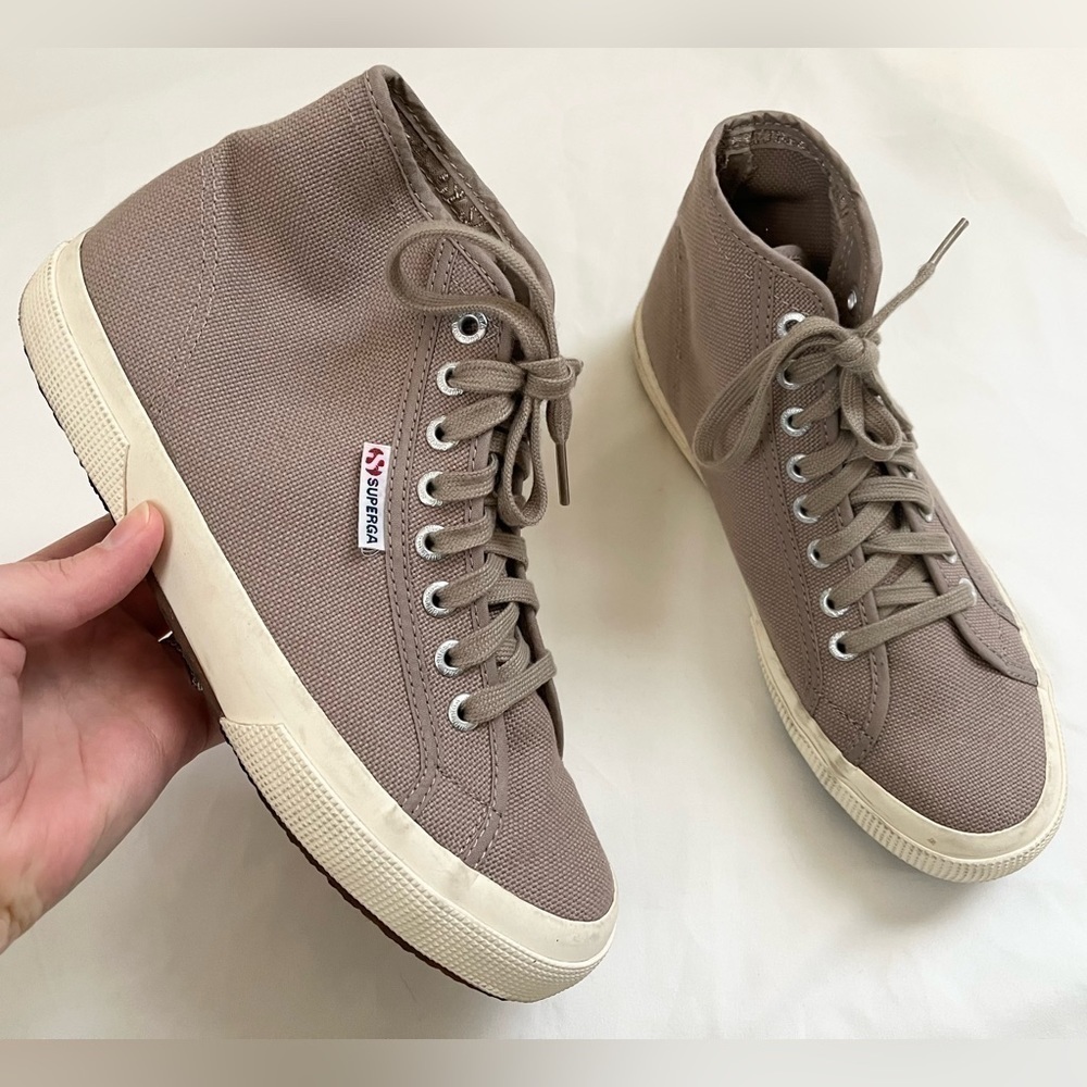Superga Unisex Canvas High Top Gray Neutral Sneakers